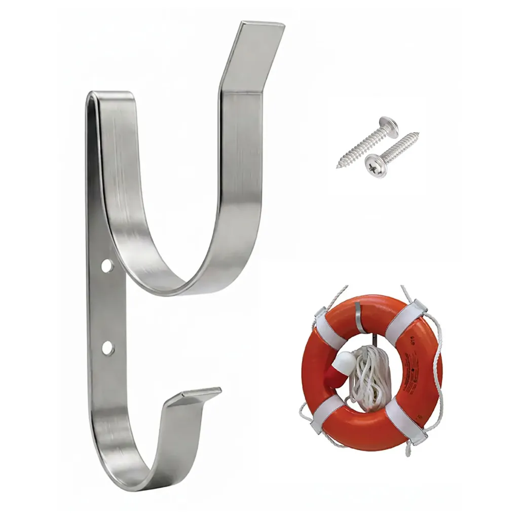 [M0-948D-QR1Q] Ring Buoy Holder J-Hook Bracket for Lifesaving Ring Throw Rope  (1 Pack)