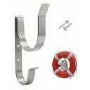 Ring Buoy Holder J-Hook Bracket for Lifesaving Ring Throw Rope 