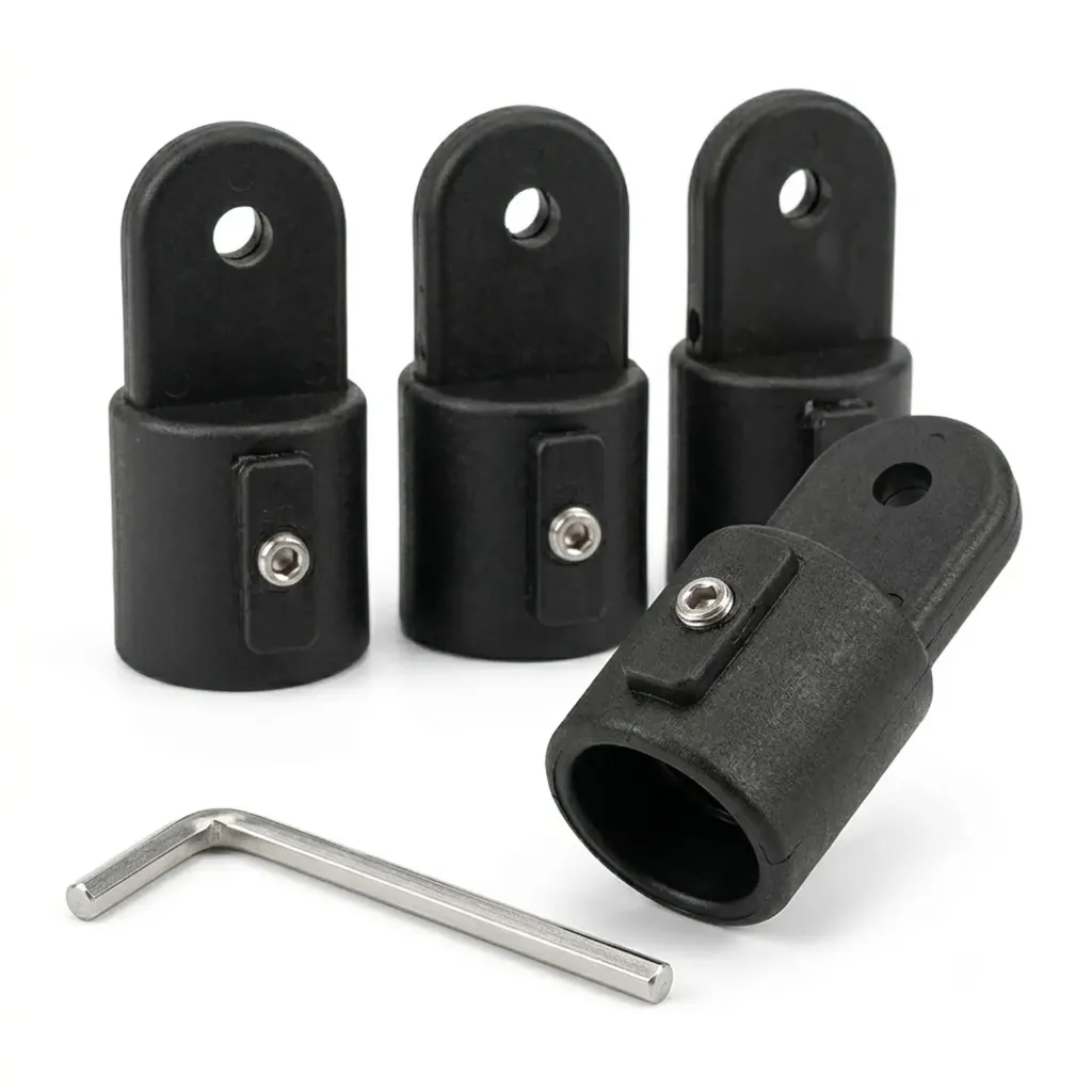 Boat Bimini Top Hardware,Nylon Black Eye End Cap Outside for 7/8" Tube (4 Pcs)