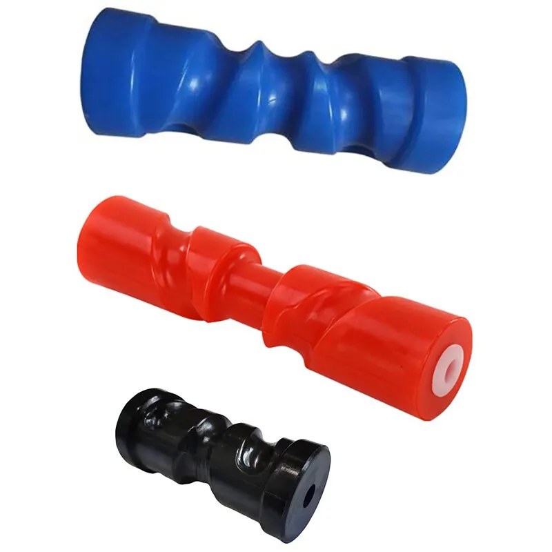 [6126R] Yacht Side Wheel Spiral Roller Boat Trailer Roller Wheel Self-Centering Keel (6“, Red)