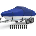 Waterproof Boat Cover - Fits Bass, V-Hull, Tri-Hull, Fish & Ski, Runabout Bowrider Boats