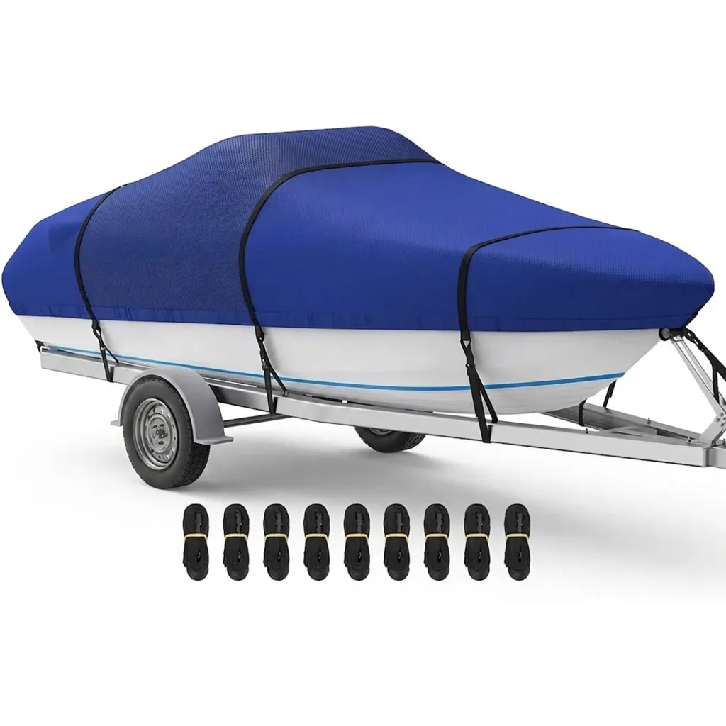 Waterproof Boat Cover - Fits Bass, V-Hull, Tri-Hull, Fish & Ski, Runabout Bowrider Boats
