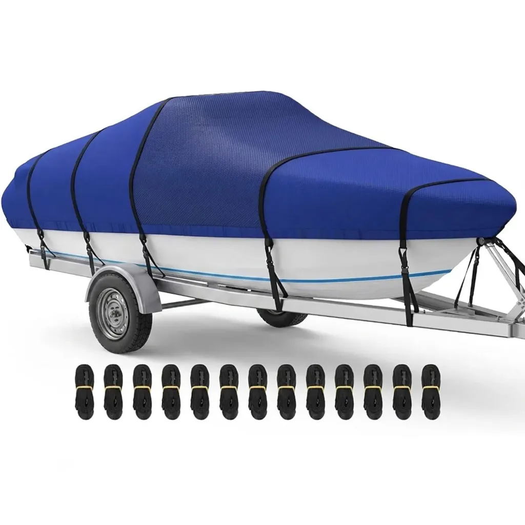 Waterproof Boat Cover - Fits Bass, V-Hull, Tri-Hull, Fish & Ski, Runabout Bowrider Boats