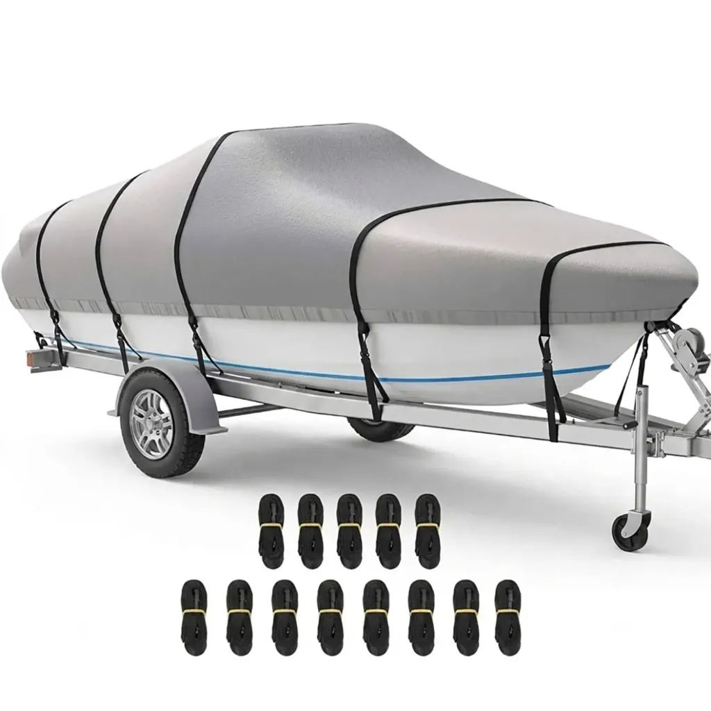 Waterproof Boat Cover - Fits Bass, V-Hull, Tri-Hull, Fish & Ski, Runabout Bowrider Boats