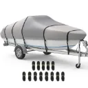 Waterproof Boat Cover - Fits Bass, V-Hull, Tri-Hull, Fish & Ski, Runabout Bowrider Boats