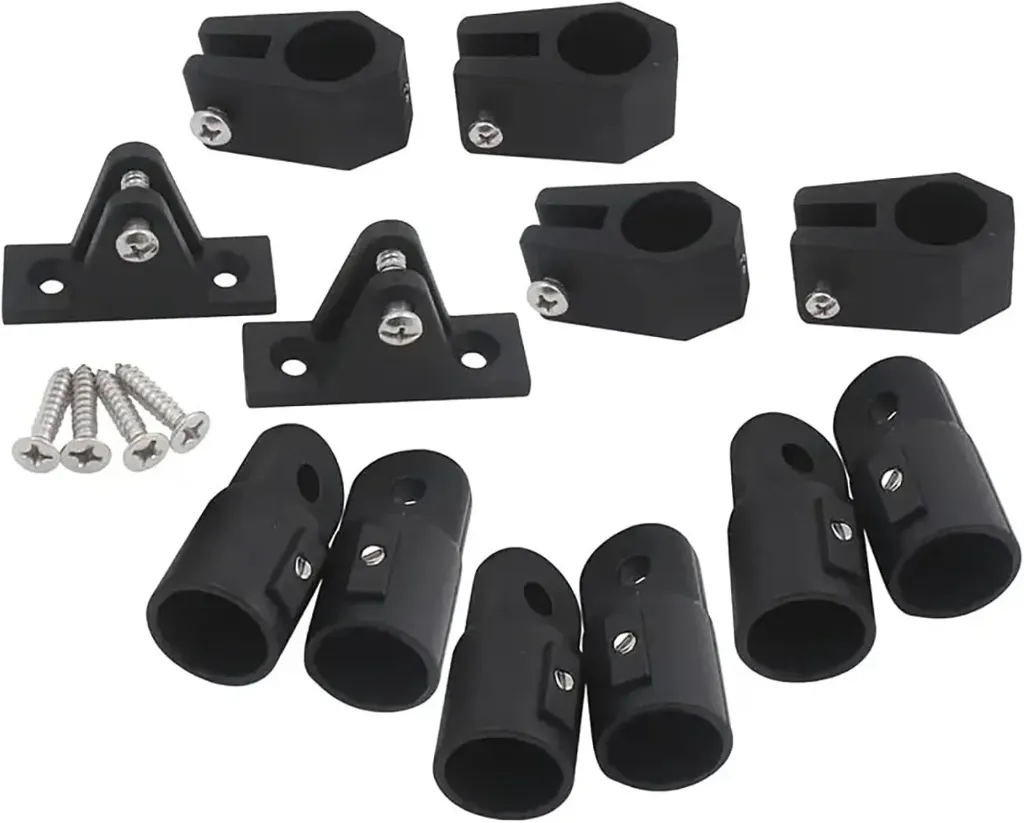 [12335] Bimini Top Fittings Hardware 3 Bow Set Nylon W/Screws 12 PCS  7/8 Inch