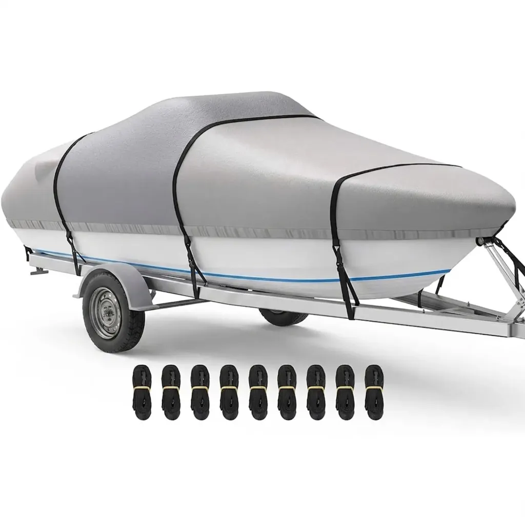 Waterproof Boat Cover - Fits Bass, V-Hull, Tri-Hull, Fish & Ski, Runabout Bowrider Boats