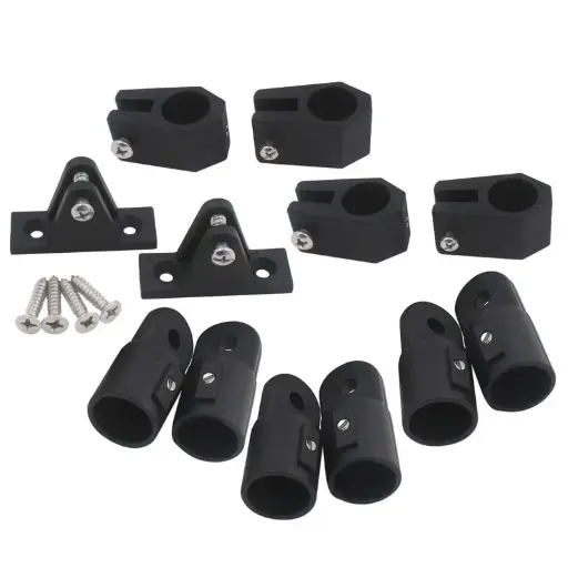 [12335] Bimini Top Fittings Hardware 3 Bow Set Nylon W/Screws 12 PCS  7/8 Inch