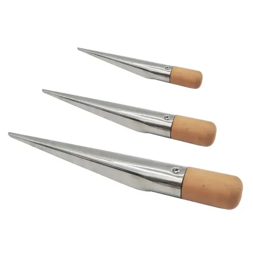 Wooden Handle 304 Grade Stainless Steel Splicing FID Spike with Sanded Smooth Beech Wood Handle for Ropes 